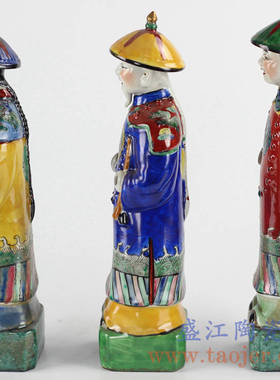 景德镇仿古风手绘粉彩雍正雕像