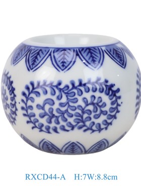 景德镇青花烛台西式复古陶瓷蜡烛台摆件酒店西餐厅浪漫家居装饰品