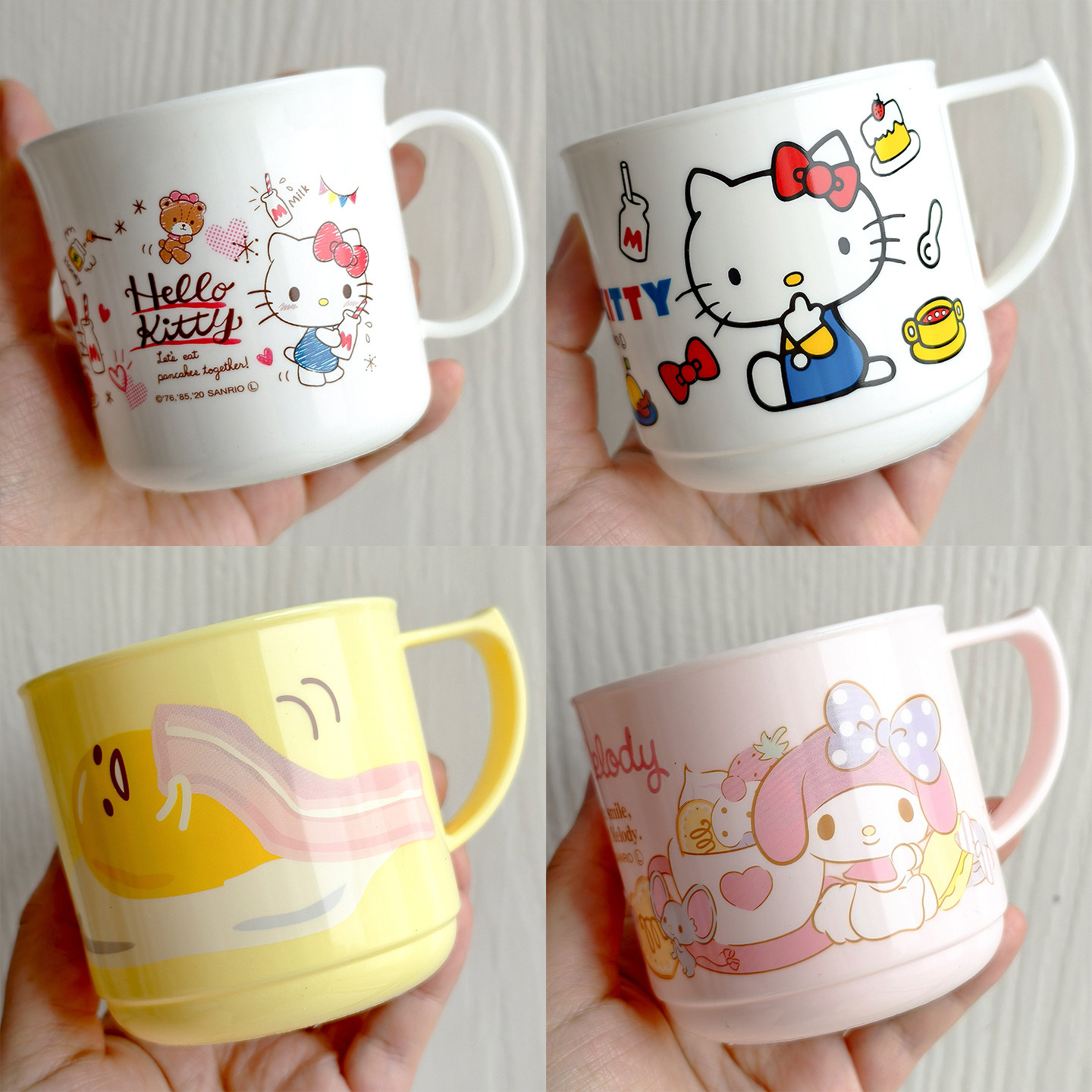 可爱hellokitty懒蛋蛋儿童刷牙漱口塑料马克杯 日本大创DAISO代购