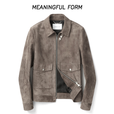 羊皮翻领夹克休闲夹克夹克翻领