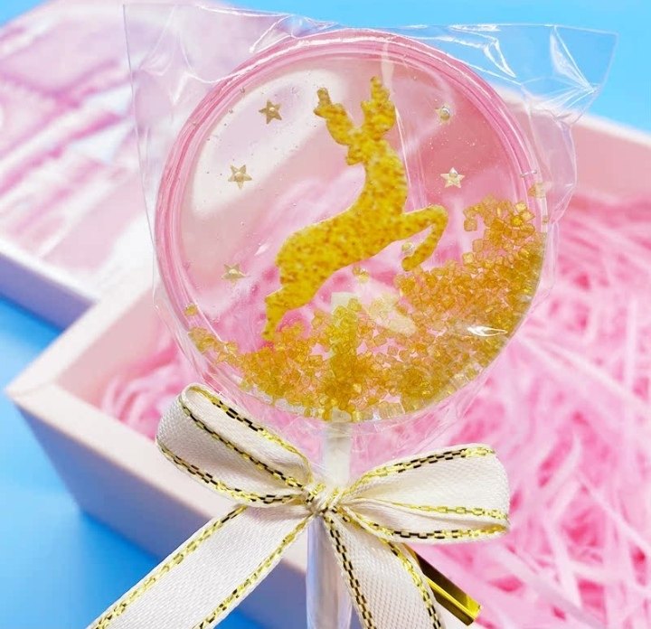 小鹿麋鹿太空透明星空棒棒糖果定制手工卡通圣诞节生日礼物礼盒装