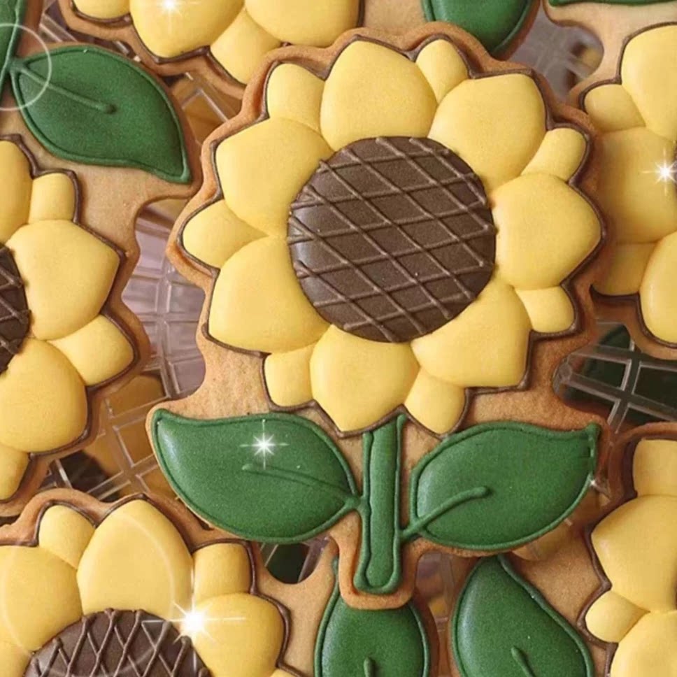 手工翻糖糖霜饼干定制向日葵教师节节日礼物甜品台回礼伴手礼分享