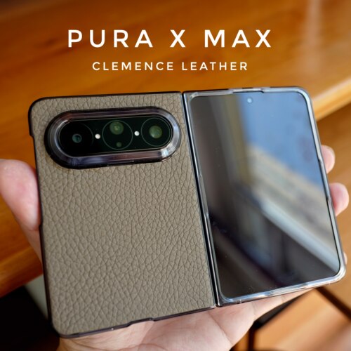 华为阔折叠puraxmax真皮手机壳