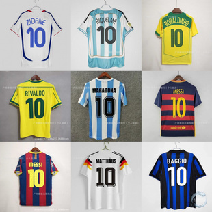 复古球衣鲁尼托蒂博格坎普罗纳尔多罗纳尔迪尼奥梅西齐达内足球服