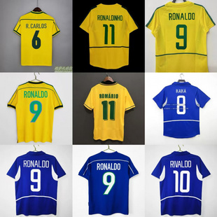 复古球衣巴西国家队服小罗纳尔多卡卡内马尔里瓦尔多卡洛斯足球服