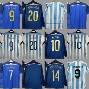 复古球衣梅西阿圭罗伊瓜因迪马利亚拉维奇2014阿根廷国家队服