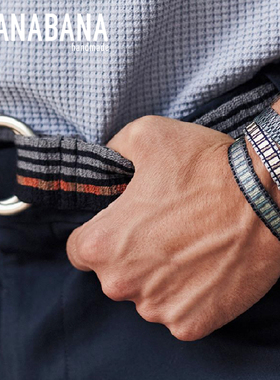=男款= 西班牙Guanabana品牌手工编织叠戴撞色金银丝进口手绳现货