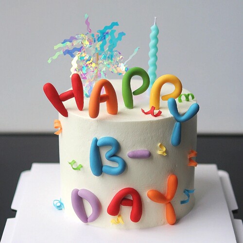 软胶HAPPYBDAY字母蛋糕装饰彩色英文字母61儿童节蛋糕插牌小插件