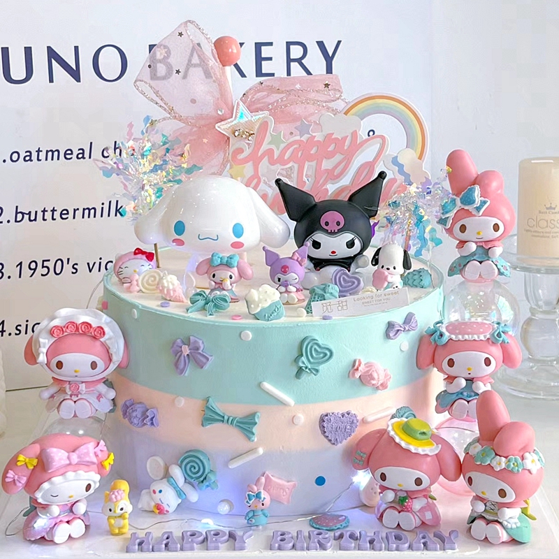 玉桂狗蛋糕装饰大耳狗美乐蒂帕恰狗三丽鸥库洛米儿童生日甜品插件