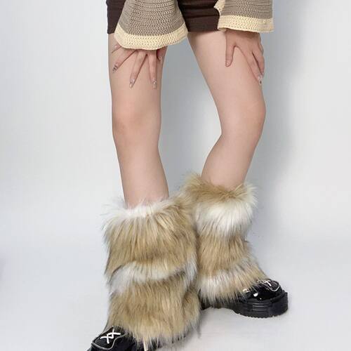 秋冬加厚毛绒袜套复古摩登辣妹