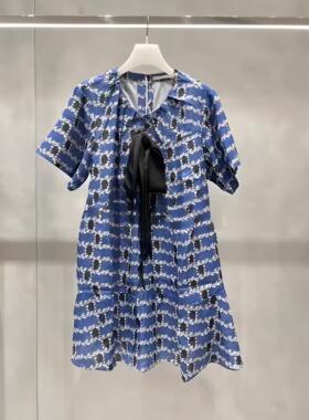 正品2H2O445-23 D大23夏4 1999W 蓝色 飘带 短袖 连衣裙-P4