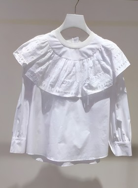 正品2E3D420-220  D大22秋4  1499 白色X 大翻领小上衣