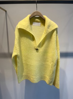 正品2E4E478-220 D大22冬3  2099 浅黄色 枚红X 针织衫