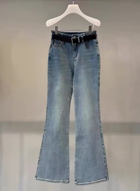 正品2I3R501-240 D大24秋6 1299ZW  蓝色 牛仔喇叭裤