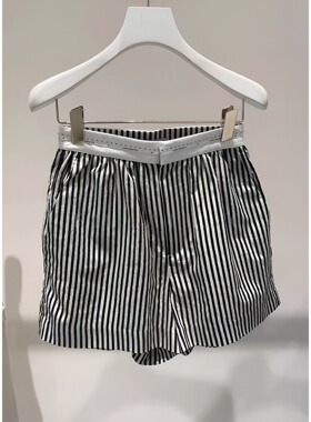 正品2I2Q121-24 D大24夏5 1099 白色X 条纹短裤