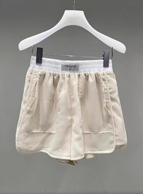 正品2024夏新款松紧腰宽松运动薄款休闲短裤女2I2Q141-24