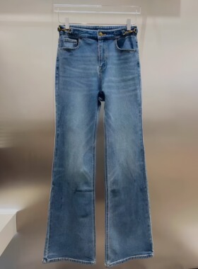 正品3H3R506-23 D小2023秋6 965W 蓝色 牛仔喇叭裤