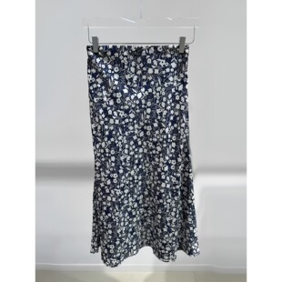 雪纺碎花包臀一步鱼尾中长半身裙女3I2S417 2024夏新款 正品