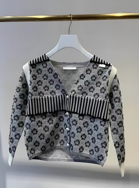 正品2I2E523-240 D大24夏6 1599 黑色R 针织提花开衫