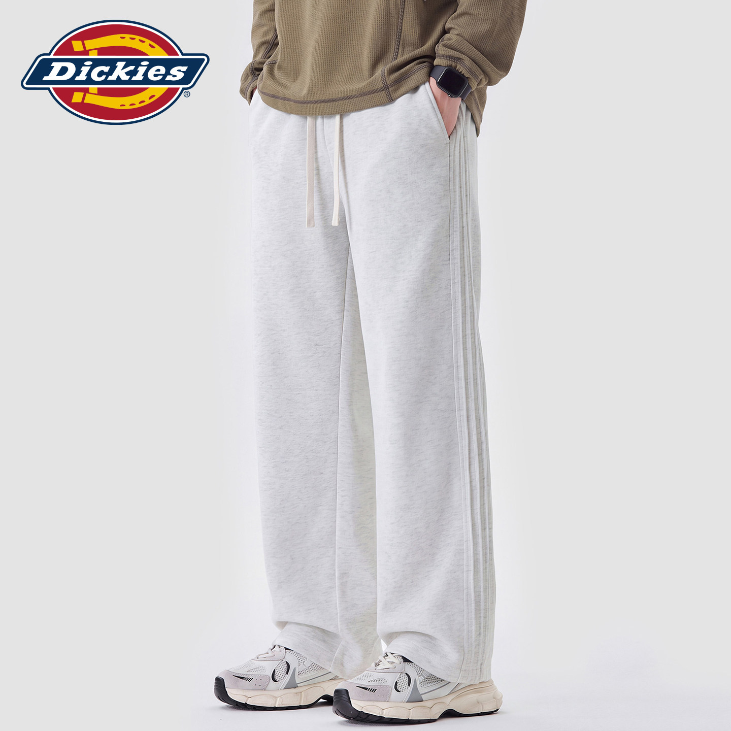 Dickies帝酷适秋季潮牌新款宽松直筒休闲裤男士抽绳垂感针织卫裤Y