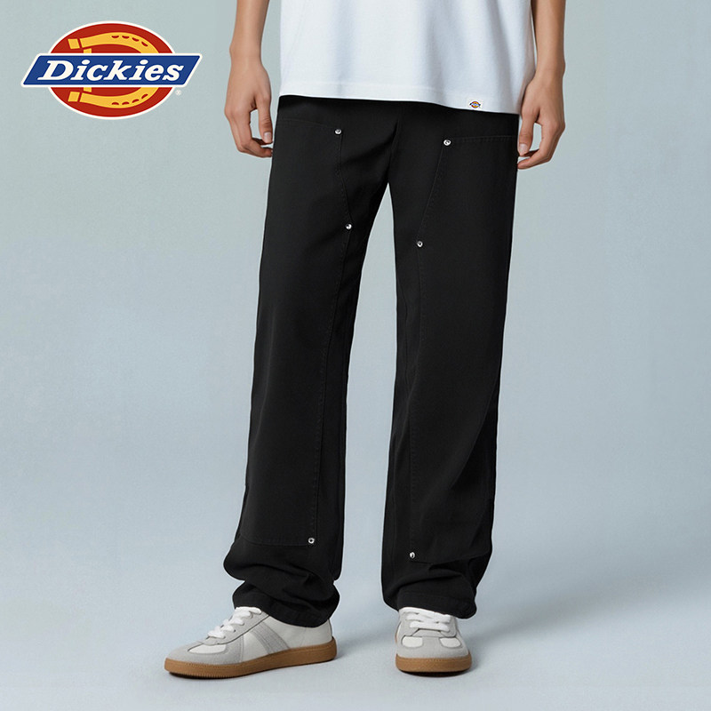 Dickies帝酷适2025秋冬金属铆钉装饰双膝裤帆布面料直筒裤工装裤,男装,休闲裤,淘宝优惠券,粉丝福利购,淘宝优惠卷