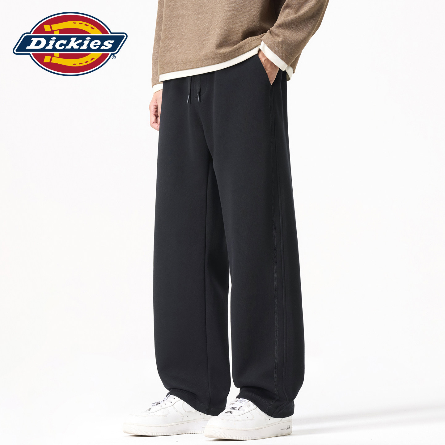 Dickies帝酷适潮牌宽松阔腿休闲裤男士秋季抽绳直筒垂感针织卫裤Y