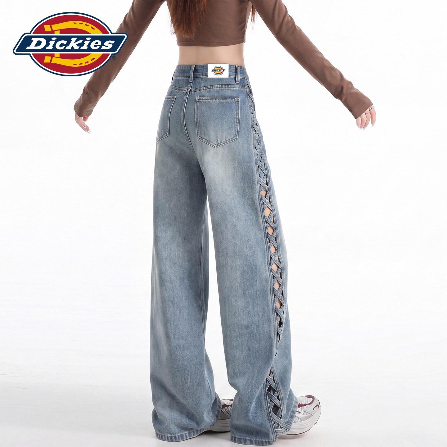 Dickies帝酷适镂空阔腿牛仔裤女Y图片