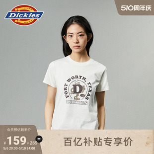 T恤 短袖 前胸D字母印花卡通图案女式 Dickies24春夏新品