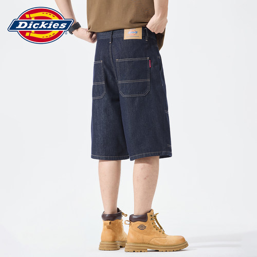 Dickies美式宽松直筒牛仔短裤