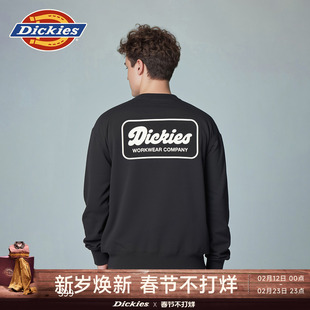 Dickies帝酷适25秋冬新款美式字母印花宽松卫衣毛圈内里男女情侣