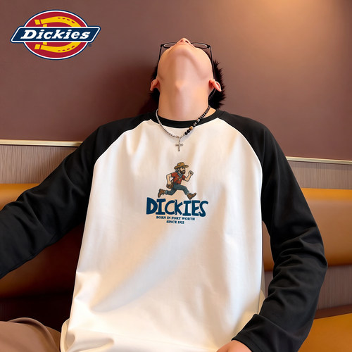 dickies美式撞色长袖t恤男女同款