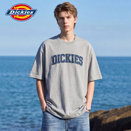 Dickies帝酷适休闲字母印花短袖T恤男夏季宽松圆领纯棉半袖上衣M