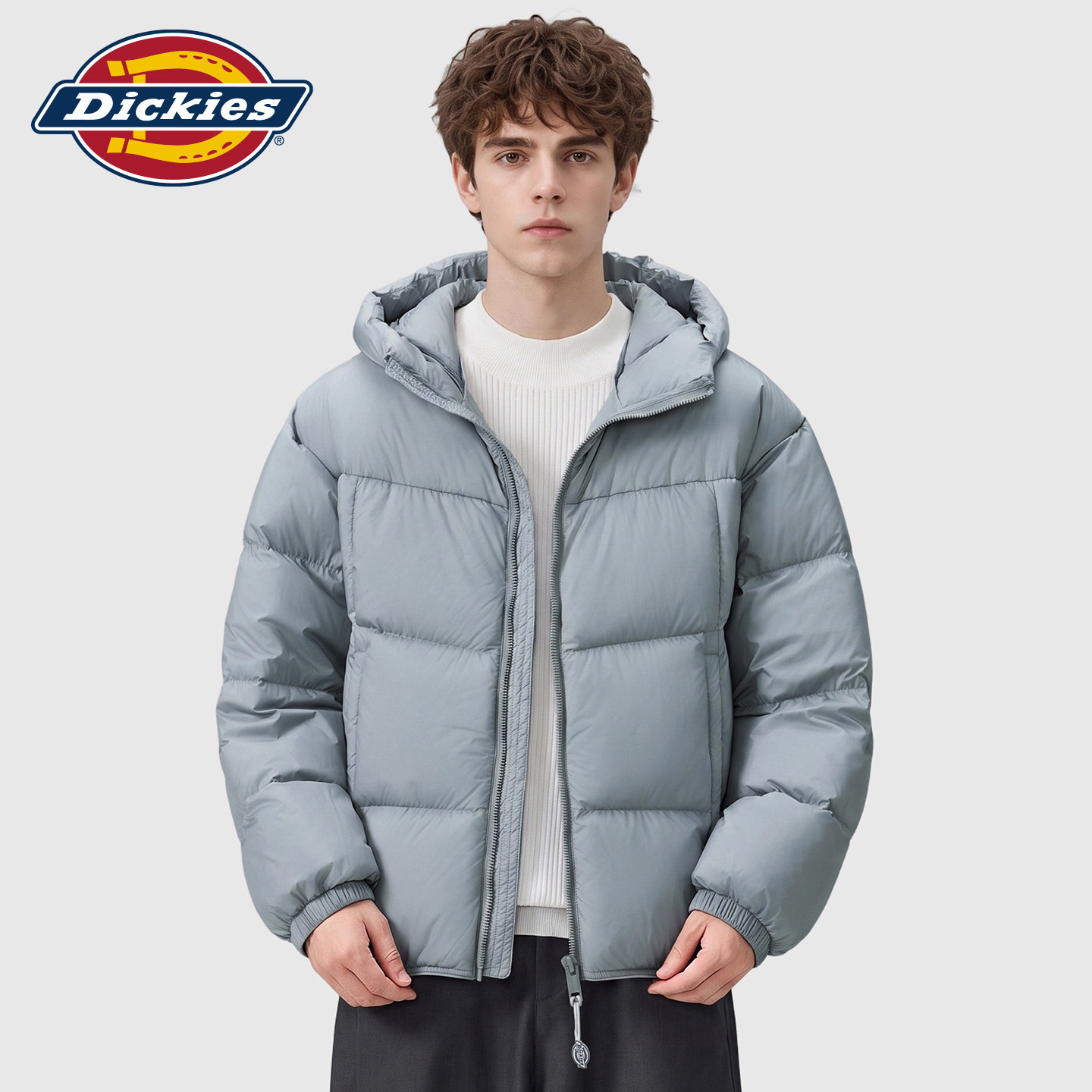 Dickies帝酷适2026年秋冬季潮牌新款带帽保暖羽绒服男士拉链外套Y