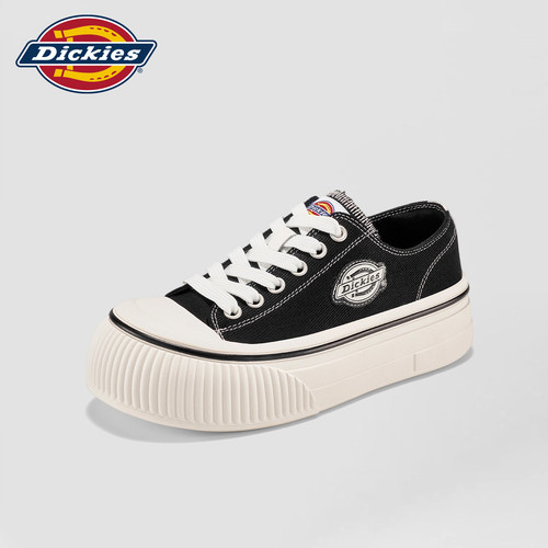 Dickies厚底低帮黑色女帆布鞋