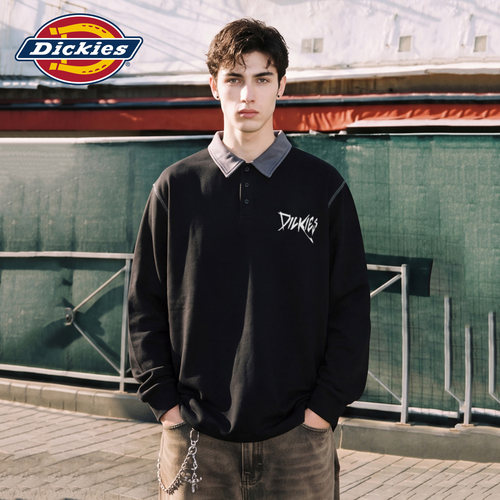 Dickies男秋季休闲宽松翻领卫衣