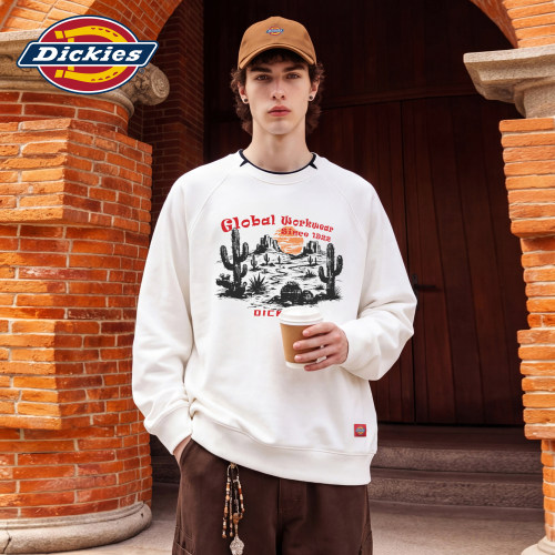 Dickies男秋季美式印花圆领卫衣