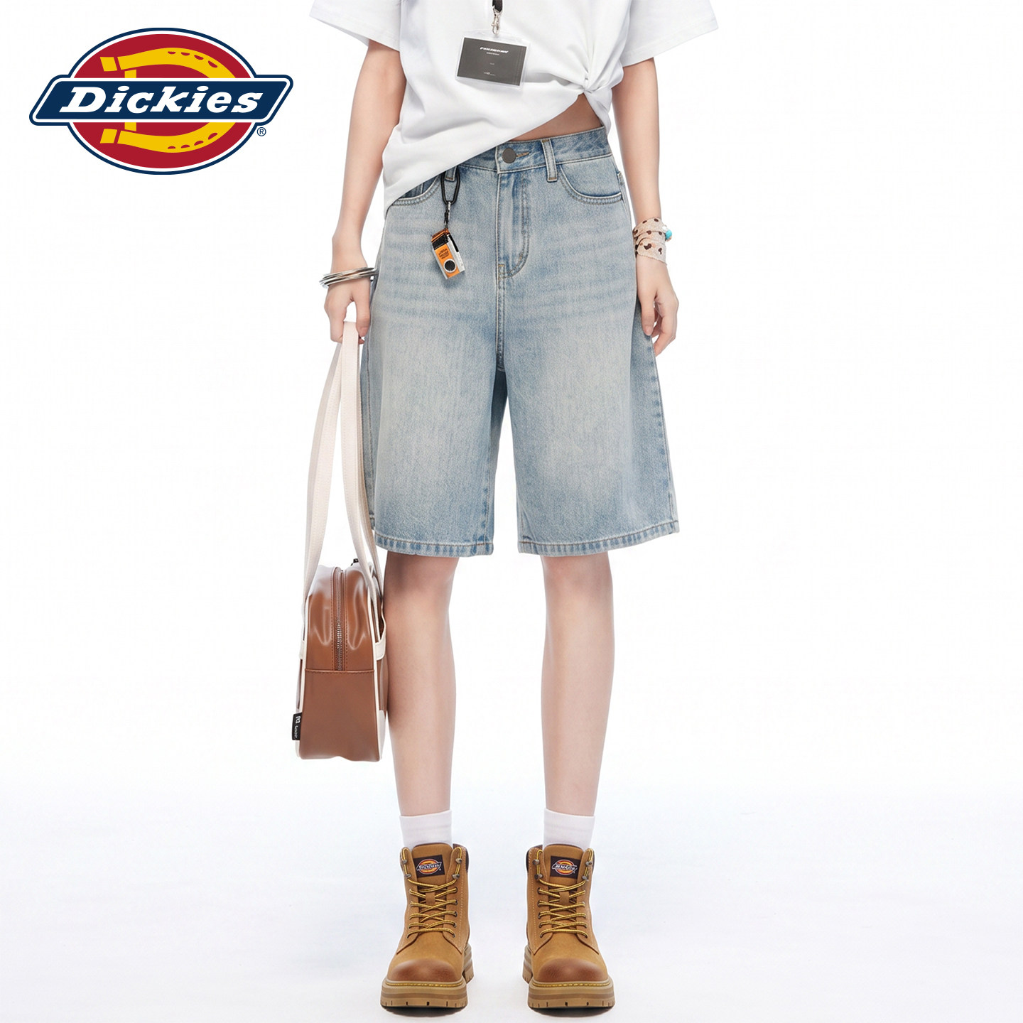 Dickies帝酷适美式高腰五分裤女Y图片