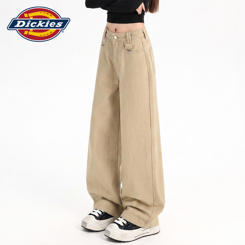 Dickies帝酷适卡其色阔腿牛仔裤Y