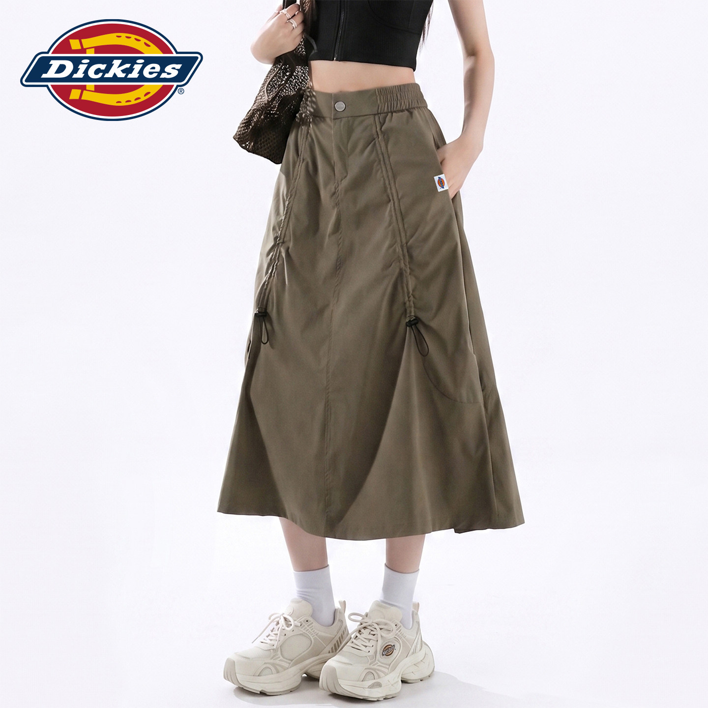 Dickies帝酷适美式工装风休闲半身裙女高腰轻薄宽松速干A字伞裙Y