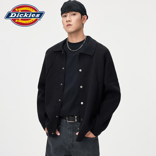Dickies男秋季翻领针织毛衣外套