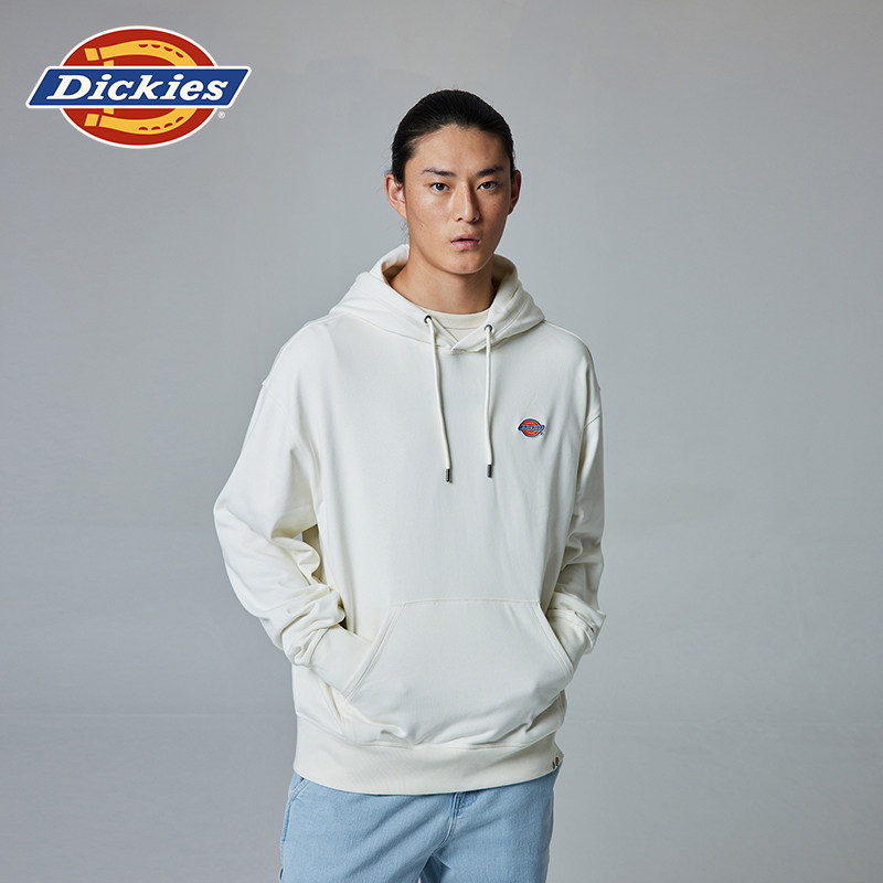 Dickies帝酷适logo贴布绣春秋休闲连帽毛圈美式卫衣宽松男女情侣J