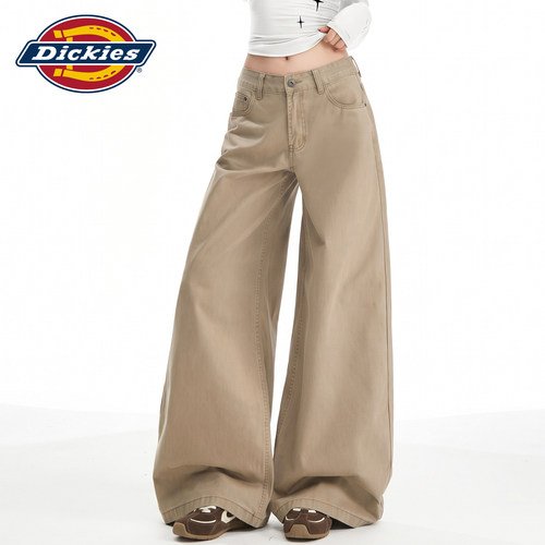 Dickies帝酷适低腰阔腿牛仔裤女Y
