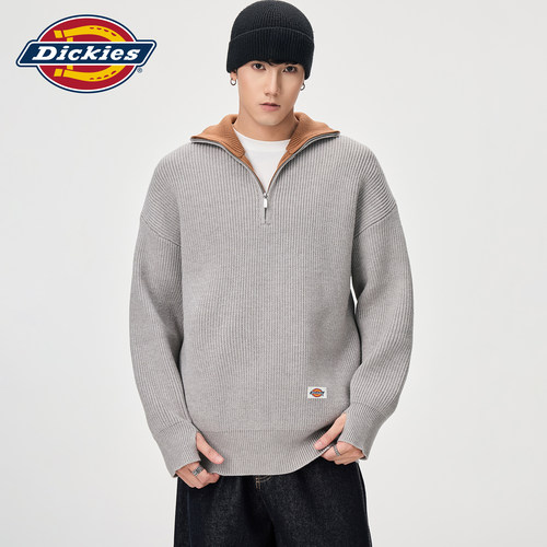 Dickies男士休闲半拉链立领毛衣