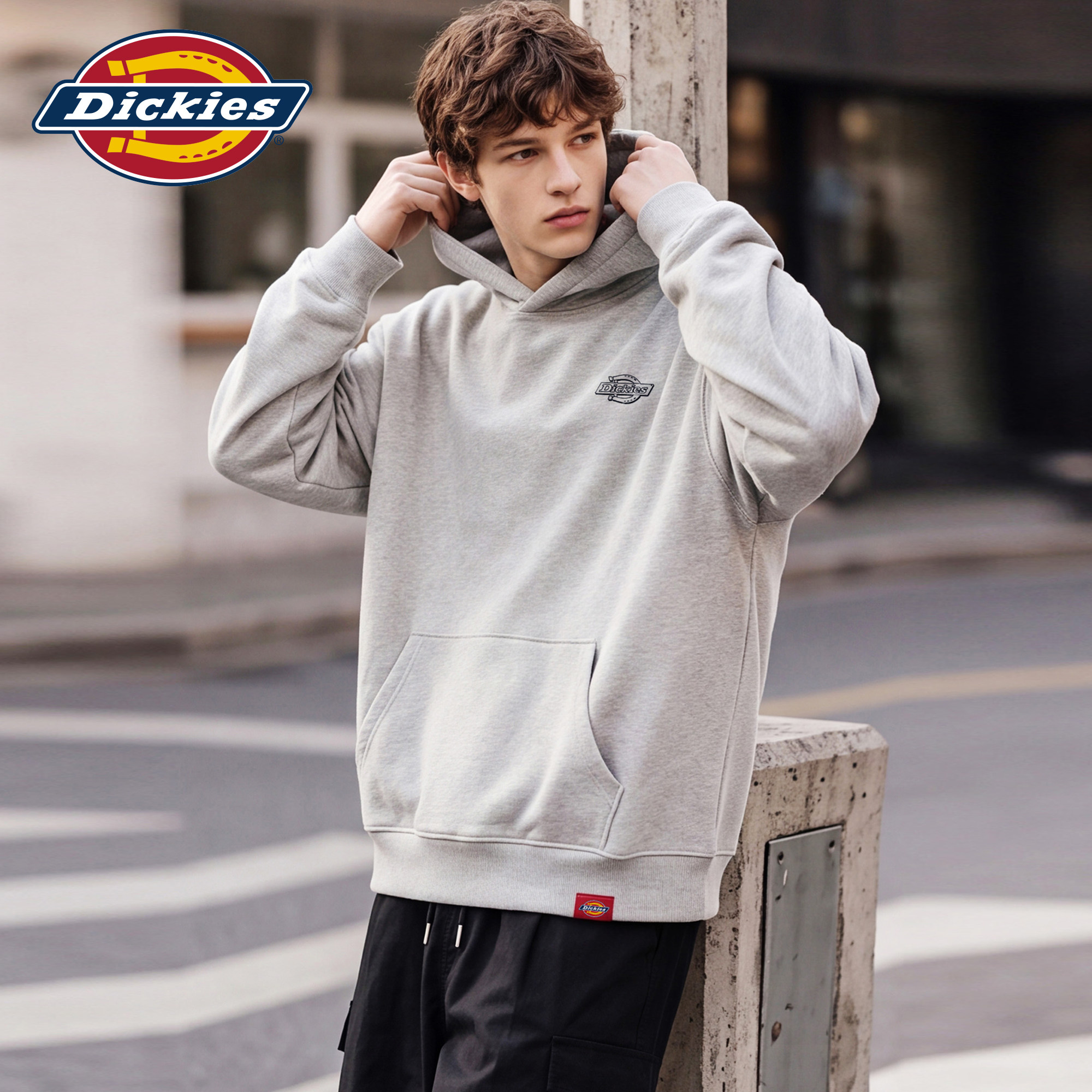 Dickies帝酷适美式潮牌连帽卫衣男秋季宽松百搭休闲套头帽衫上衣M