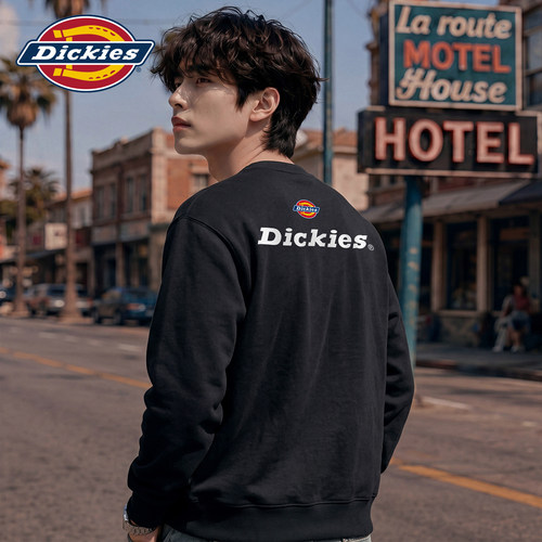 Dickies创意印花圆领套头卫衣