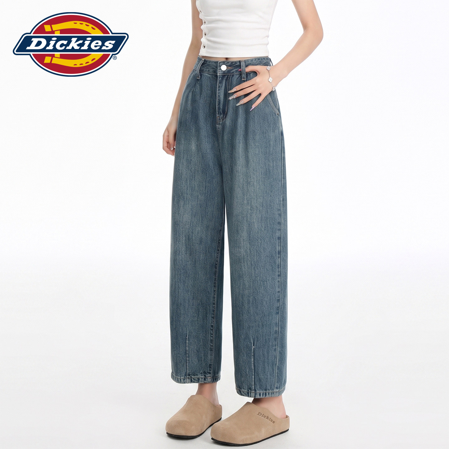 Dickies帝酷适天丝牛仔九分裤女Y图片