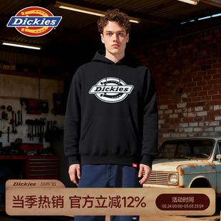 Dickies帝酷适26秋冬款时尚休闲涂鸦大logo印花连帽毛圈卫衣男女J