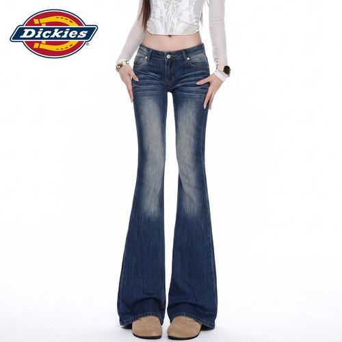 Dickies帝酷适辣妹风微喇牛仔裤Y
