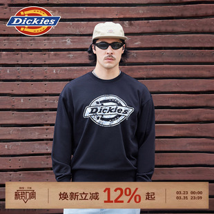 Dickies帝酷适春秋图案logo印花毛圈布内里休闲圆领卫衣男女情侣J