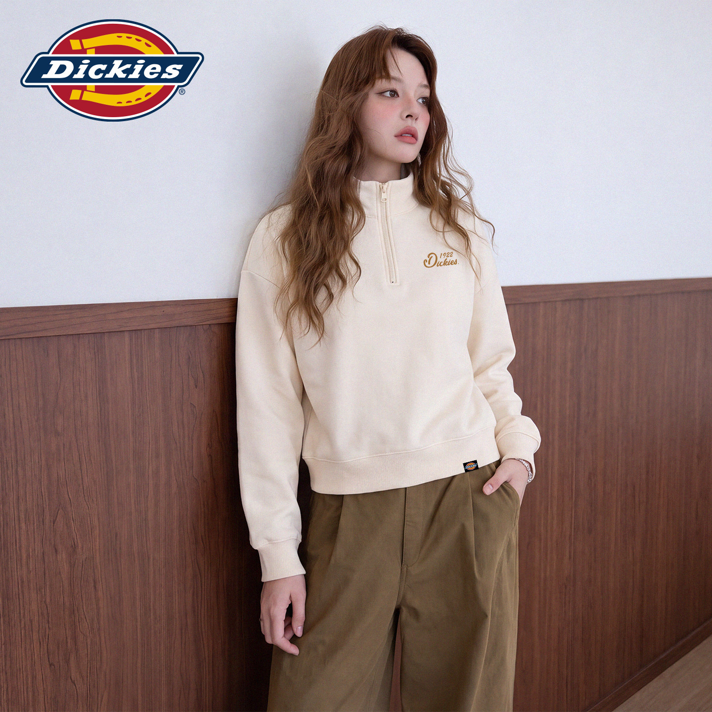 Dickies半拉链立领休闲卫衣女款图片